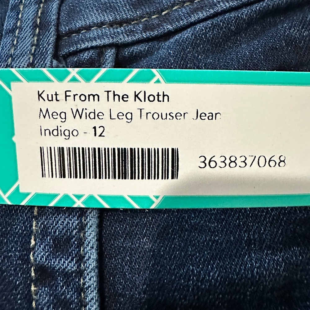 Kut from the Kloth Dark Indigo High-Rise Wide Leg Jeans - Picture 7 of 9